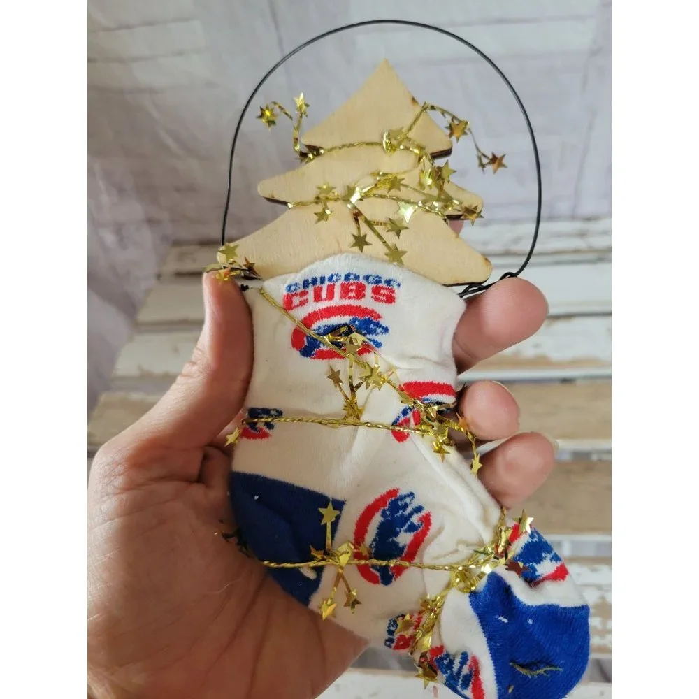 Chicago‎ Cubs homemade ornament Xmas tree baseball